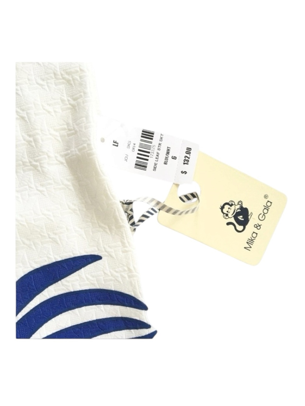 new LF Mika & Gala ༄ Textured Leaf Print Mini Skirt ༄ Jewel Tone Cobalt + White - Picture 5 of 16